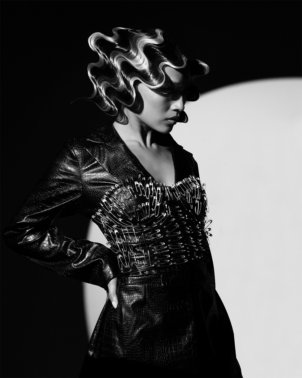 Avant Garde Wavy Black and White - Samantha Bell - BHA North Eastern Hairdresser of the Year 2026 Finalist Collection